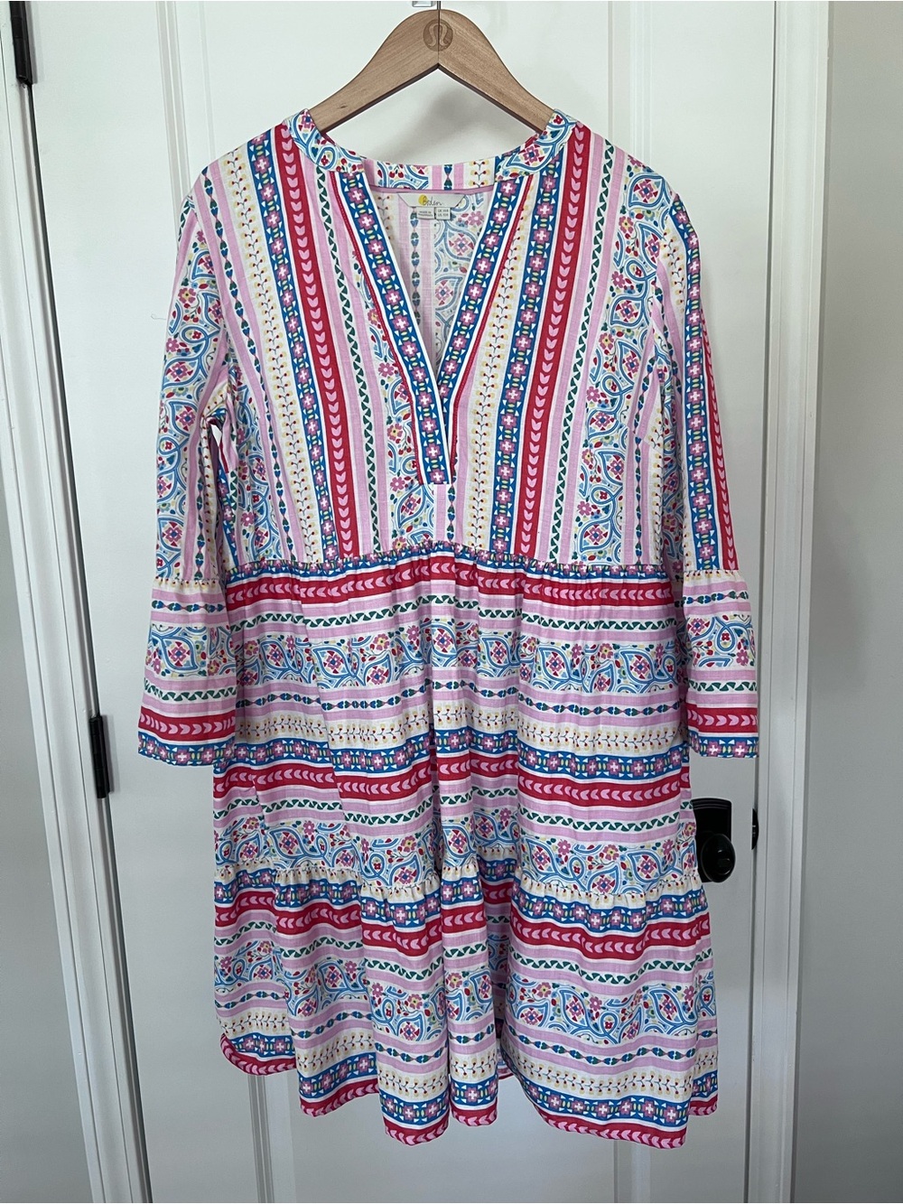 Boden Colorful Print Mini Dress Size 10R EUC